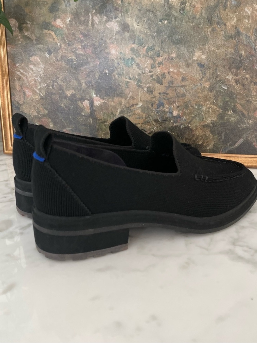 ROTHY’S The Lug Loafer Black Merino Wool Size 8 Chunky Penny Y2K - Picture 4 of 10